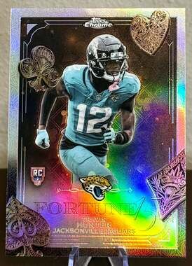 Travis Hunter 2025 Topps Chrome Fortune 15 Refractor RC Jacksonville Jaguars